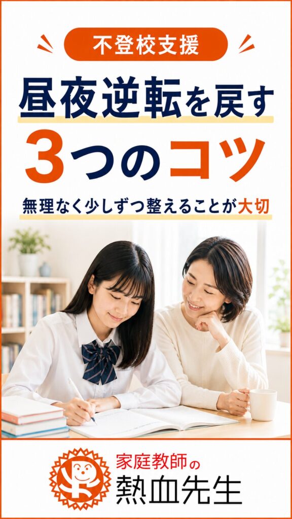 不登校のお子さまの昼夜逆転を戻す3つのコツ