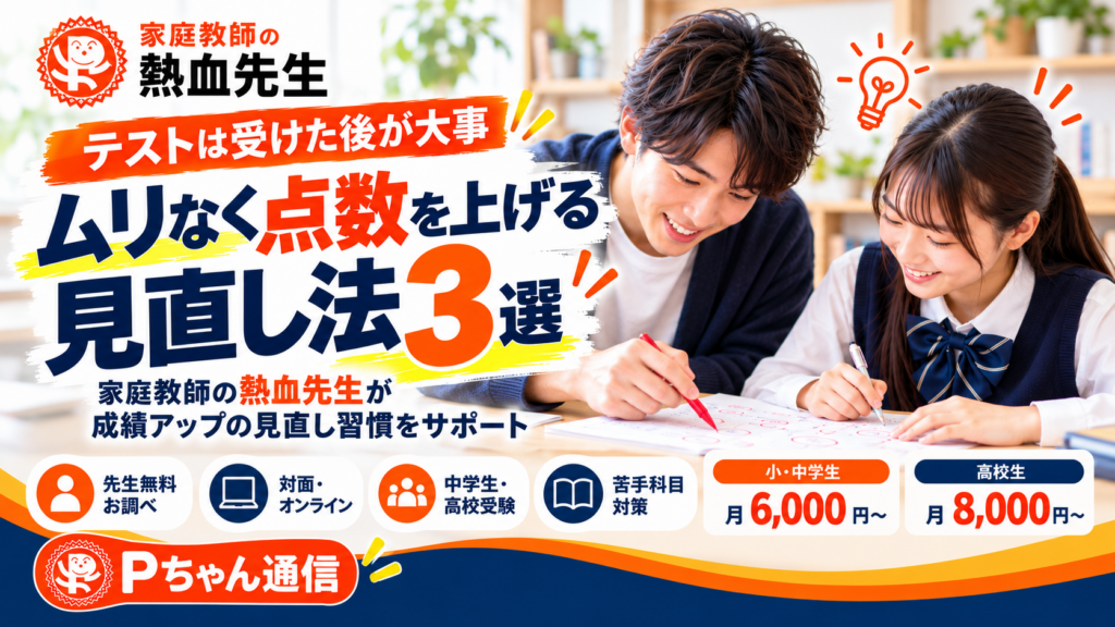 家庭教師が教える中学生のテスト見直し法3選｜家庭教師の熱血先生